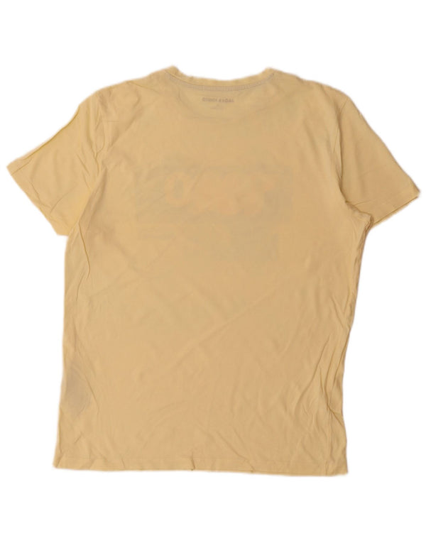 Jack & Jones Herren Grafik-T-Shirt-Oberteil aus mittelgelber Baumwolle