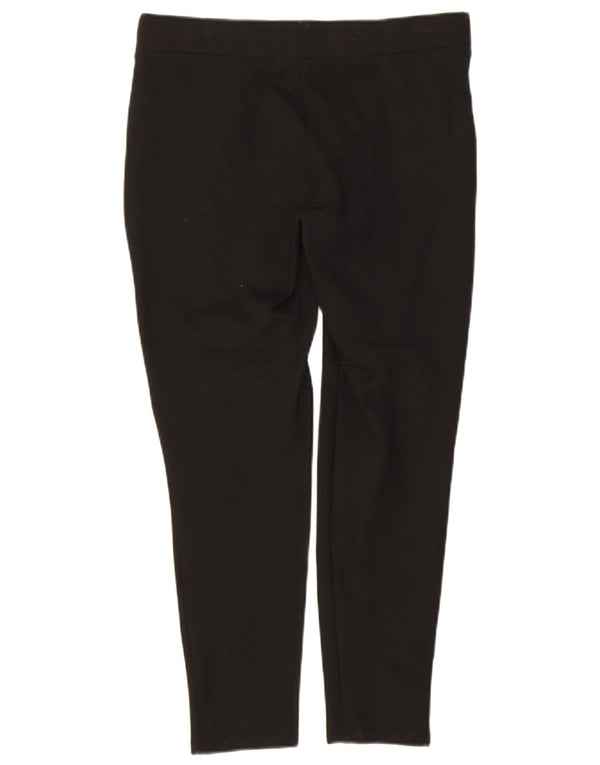 Zara Damen Crop Slim Freizeithose XL W32 L25 Schwarze Viskose
