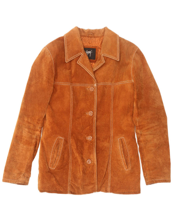 Gipsy Damen Wildlederjacke UK 14 Mittelbraunes Leder