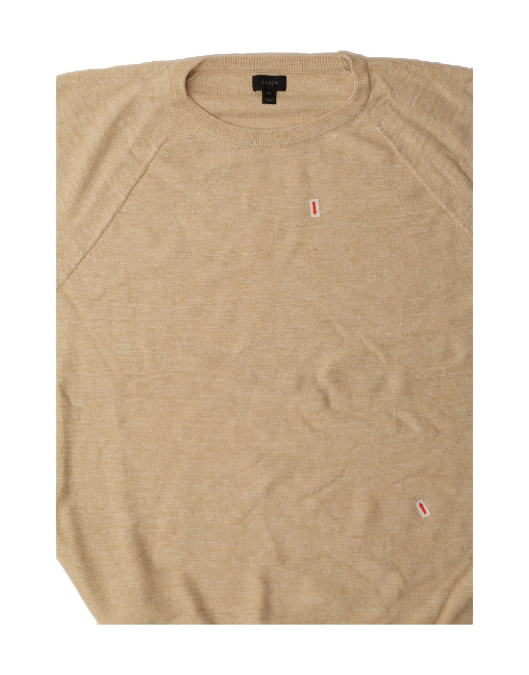 J. CREW Mens Crew Neck Jumper Sweater XL Beige Cotton Vintage J. Crew and Second-Hand J. Crew from Messina Hembry 