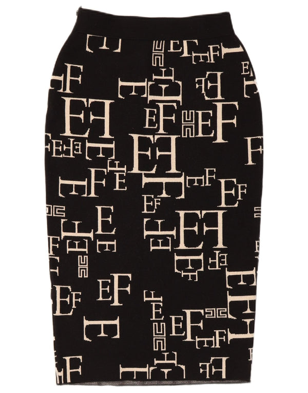 Elisabetta Franchi Damen Bleistiftrock mit hoher Taille IT 40 Small W24 Schwarz