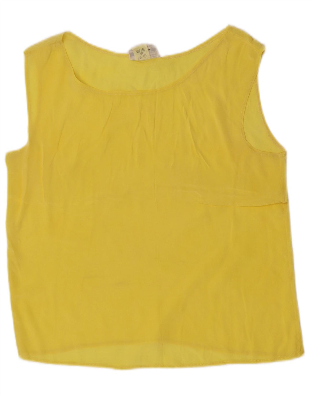 Vintage Damen Crop Ärmelloses Blusentop IT 42 Mittelgelbes Acetat