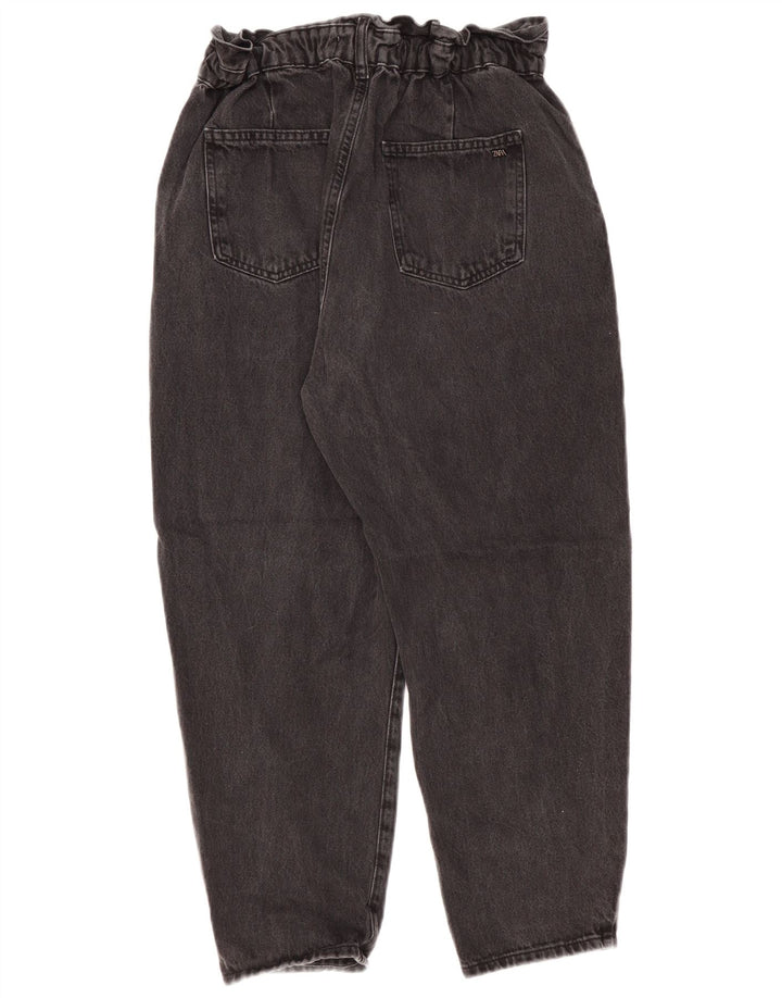 Zara Damen Crop High Rise Loose Jeans EU 40 Medium W30 L25 Grau