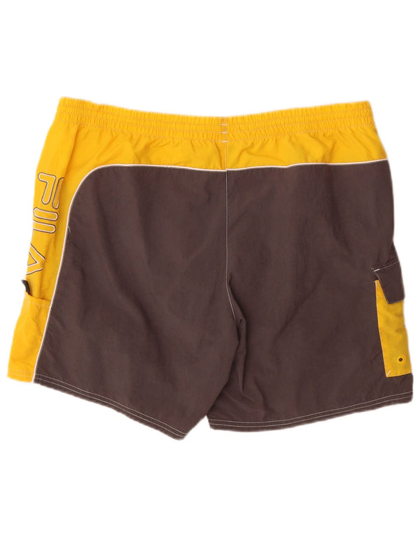 Fila Herren Badeshorts XL Gelb Colourblock Polyamid