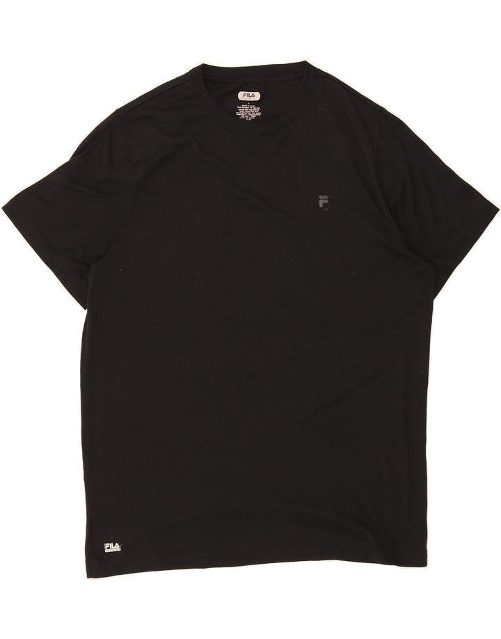 FILA Mens T-Shirt Top Large Black Polyester Vintage Fila and Second-Hand Fila from Messina Hembry 