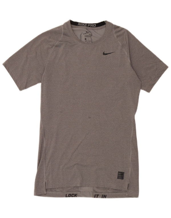 Nike Herren Dri Fit T-Shirt Top Large Grau Polyester