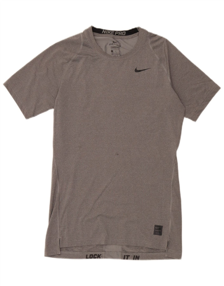 Nike Herren Dri Fit T-Shirt Top Large Grau Polyester