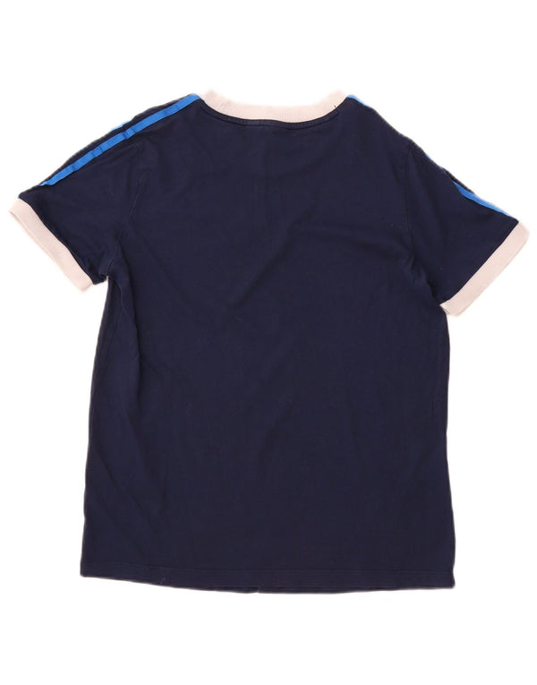 ADIDAS Damen T-Shirt Top UK 12 Medium Marineblau