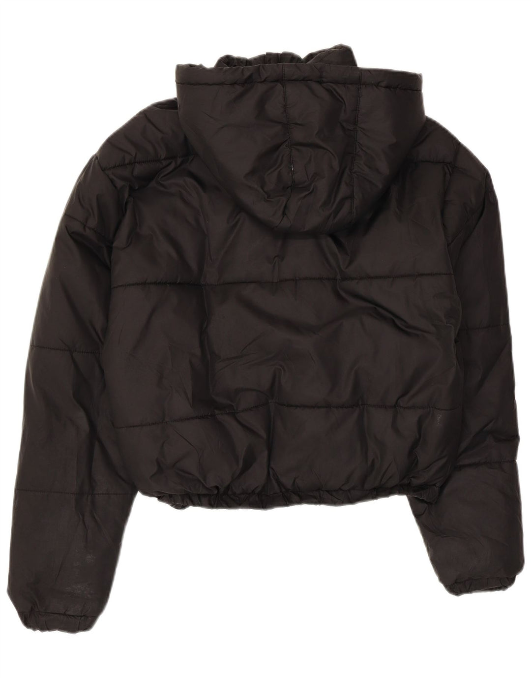 Ellesse Womens Oversized Crop Hooded Wattierte Jacke UK 6 XS Schwarz Polyester