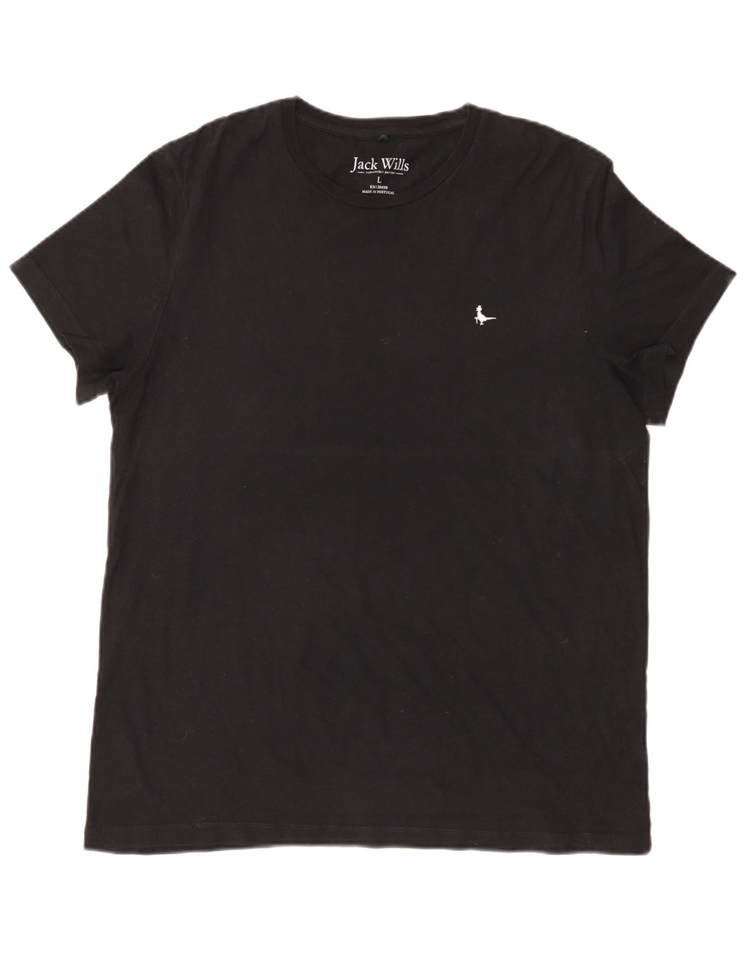 Jack Wills Herren-T-Shirt-Oberteil, groß, aus schwarzer Baumwolle
