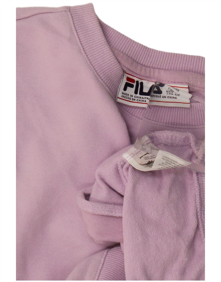 FILA Damen Übergroßer Sweatshirt-Pullover UK 10 Small Lila Baumwolle