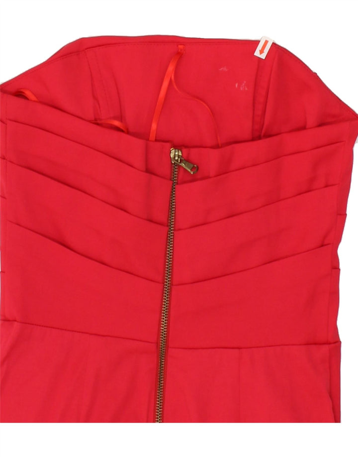 SPORTSTAFF Womens Strapless Dress UK 8 Small Red Polyester Vintage Sportstaff and Second-Hand Sportstaff from Messina Hembry 