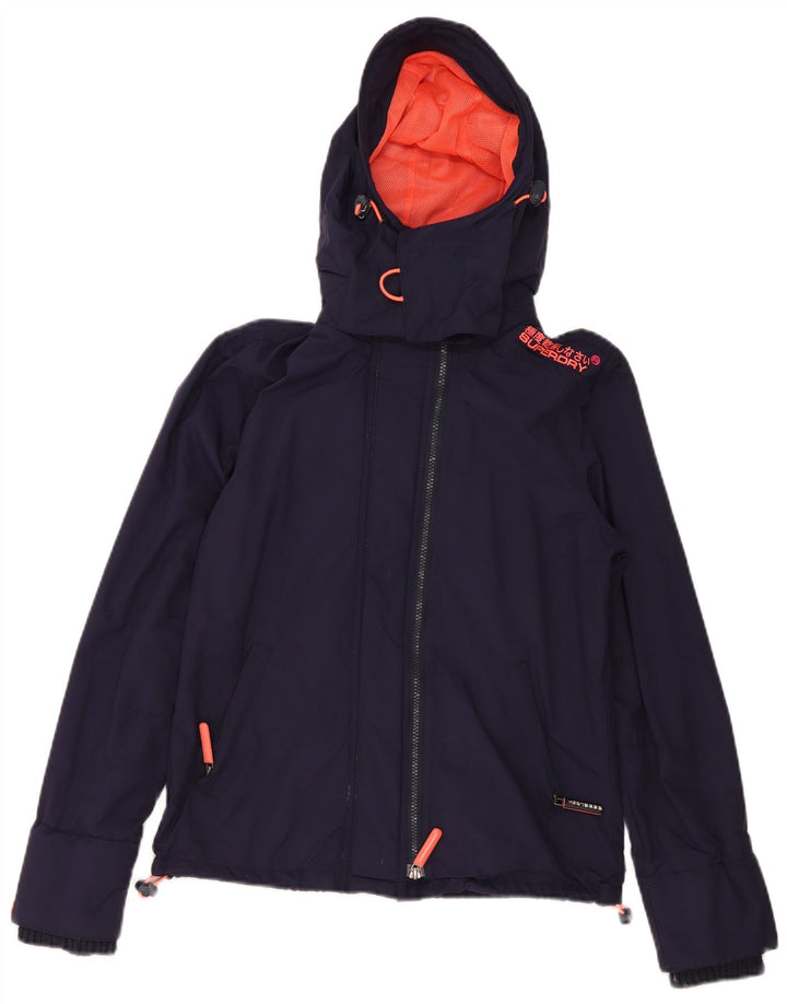 Superdry Damen Windcheater Windjacke UK 14 Medium Marineblau