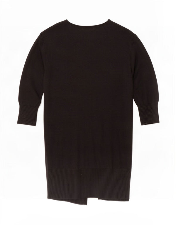 Zara Mädchen Longline Open Cardigan Pullover 7-8 Jahre Schwarz Acryl