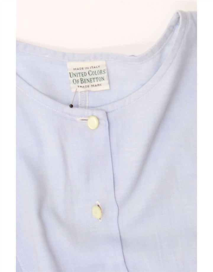 Benetton Damen Hemdbluse UK 12 Mittelblau