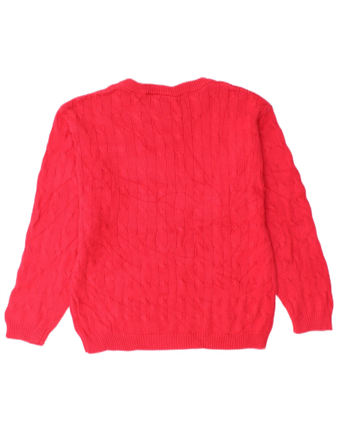 Izod Damen-Pullover mit U-Boot-Ausschnitt, US 10/12, mittelrote Baumwolle