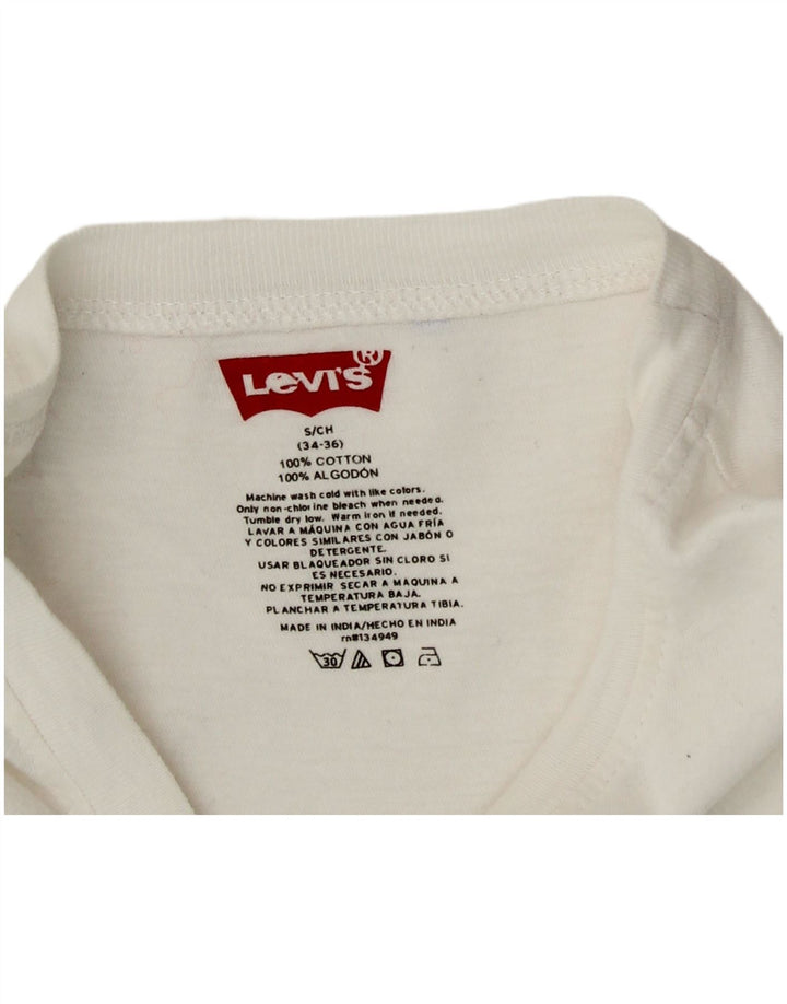 Levi's Herren T-Shirt Top UK 34/36 Small Weiße Baumwolle