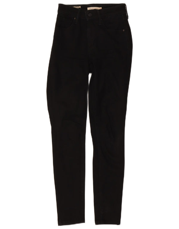 Levi's Damen 721 High Rise Skinny Jeans W24 L28 Schwarze Baumwolle