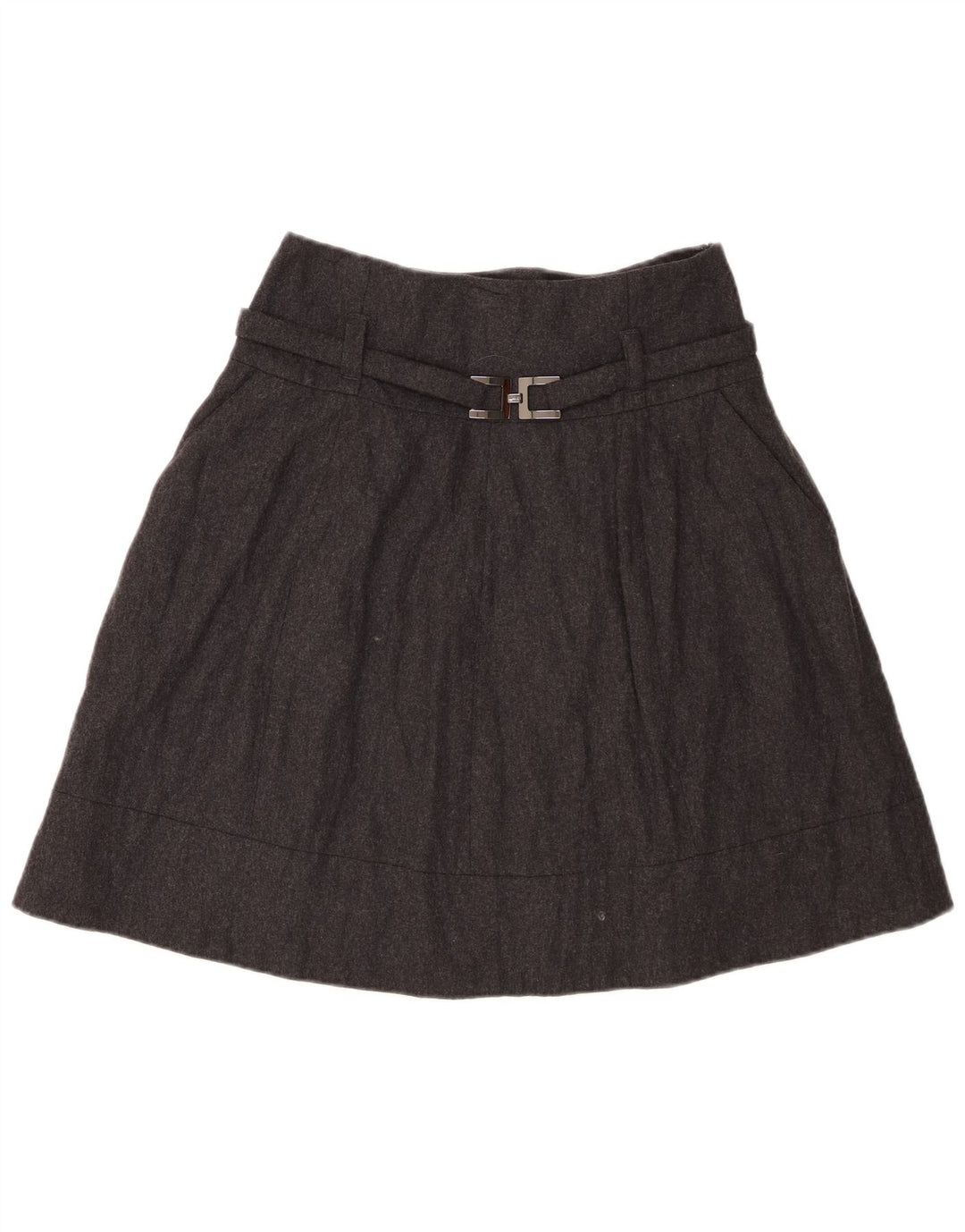 Seventy Damen-A-Linien-Rock IT 42 Medium W28 Grau gefleckte Schurwolle
