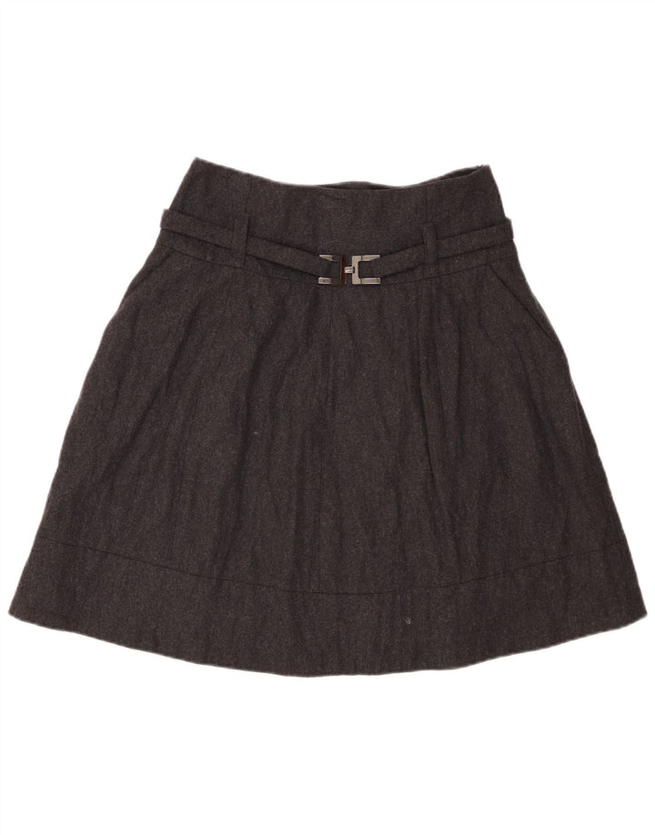 Seventy Damen-A-Linien-Rock IT 42 Medium W28 Grau gefleckte Schurwolle