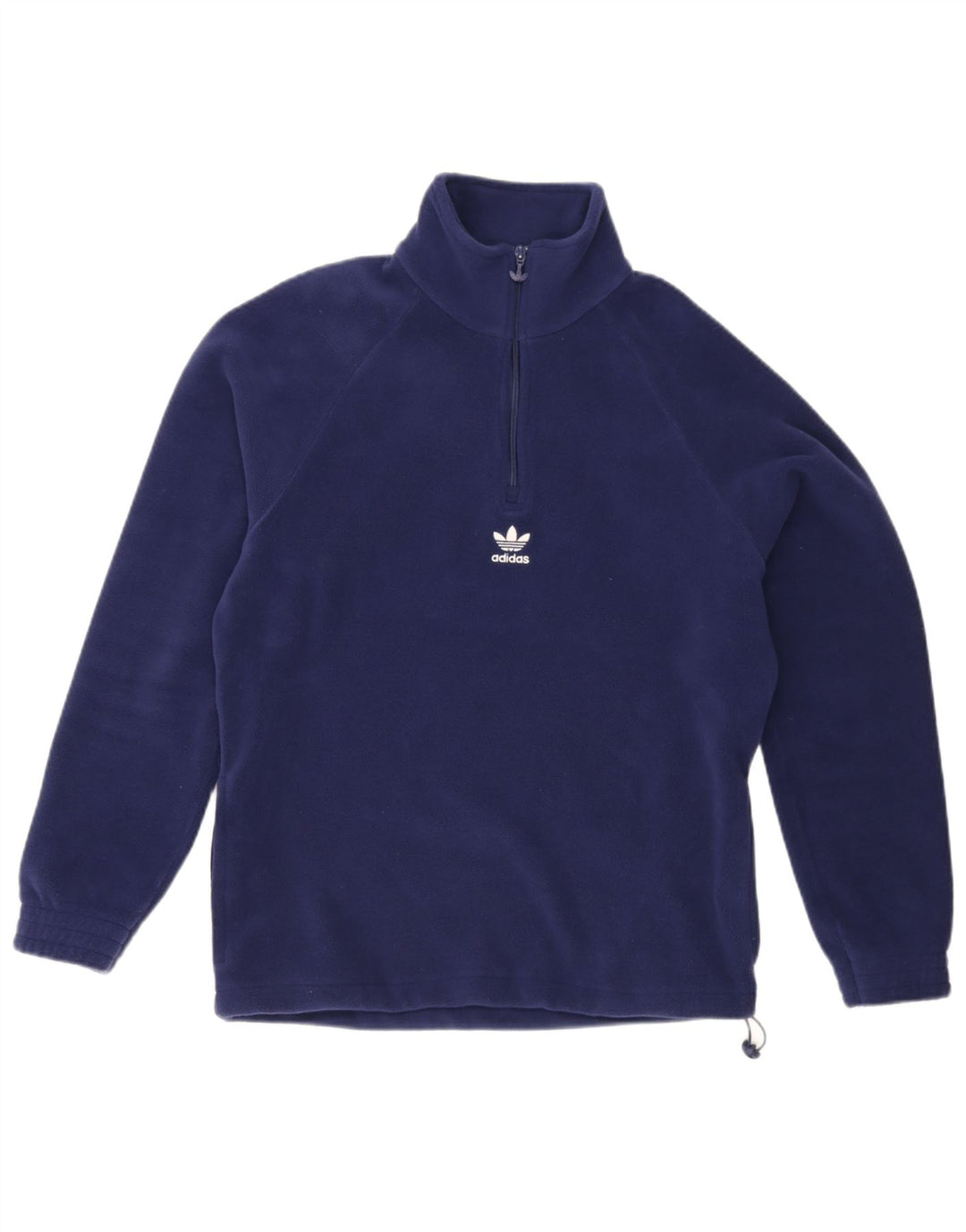 Adidas Herren-Fleecepullover mit grafischem Reißverschluss und Kragen, Größe S, Marineblau, Polyester