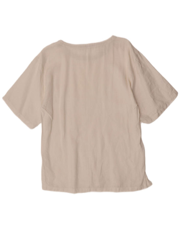 Max Mara Damen Blusenoberteil UK 14 Large Weiß