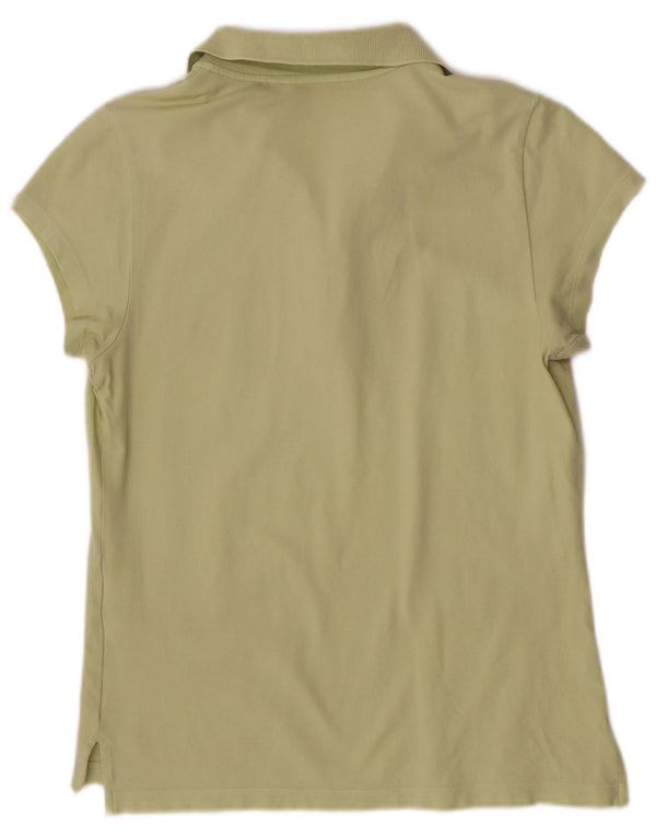 Tommy Hilfiger Damen Poloshirt UK 14 Große grüne Baumwolle