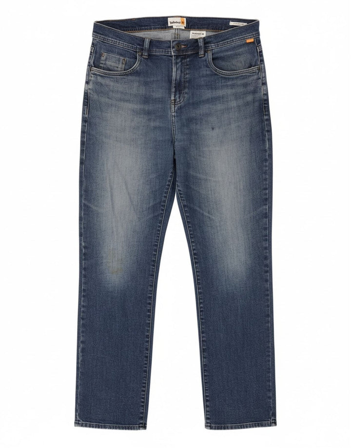 Timberland Herren Straight Jeans W34 L32 Blaue Baumwolle