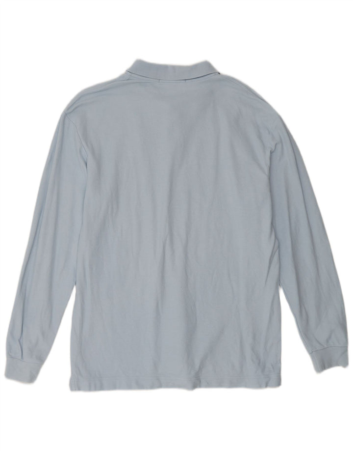 FILA Herren-Poloshirt mit lockerer Passform, langärmelig, IT 50, mittelblaue Baumwolle