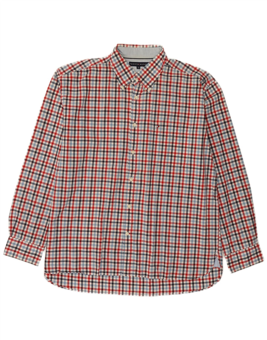 Tommy Hilfiger Herrenhemd XL, mehrfarbig, Gingham-Baumwolle