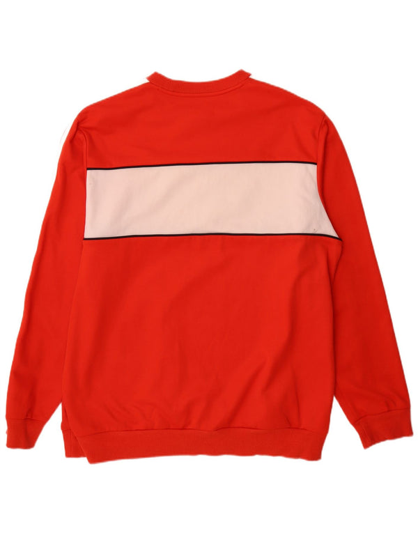 Adidas Herren Grafik Sweatshirt Pullover XL Orange Colourblock Baumwolle