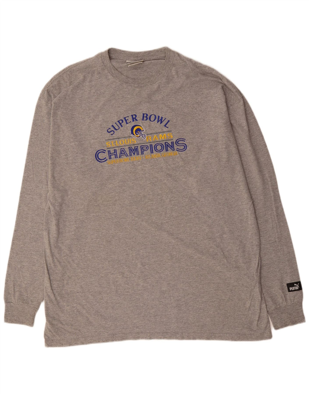 PUMA Herren Graphic Top Langarm XL Grau Baumwolle