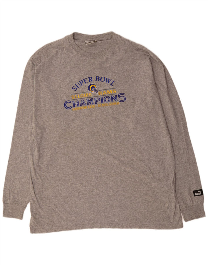 PUMA Herren Graphic Top Langarm XL Grau Baumwolle