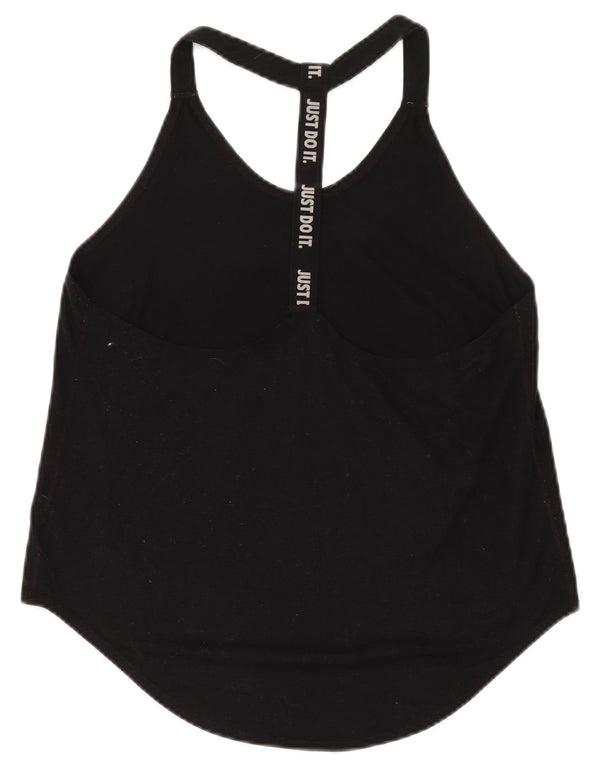 Nike Damen Dri Fit Loose Graphic Tank Top UK 14 Medium Schwarz Polyester