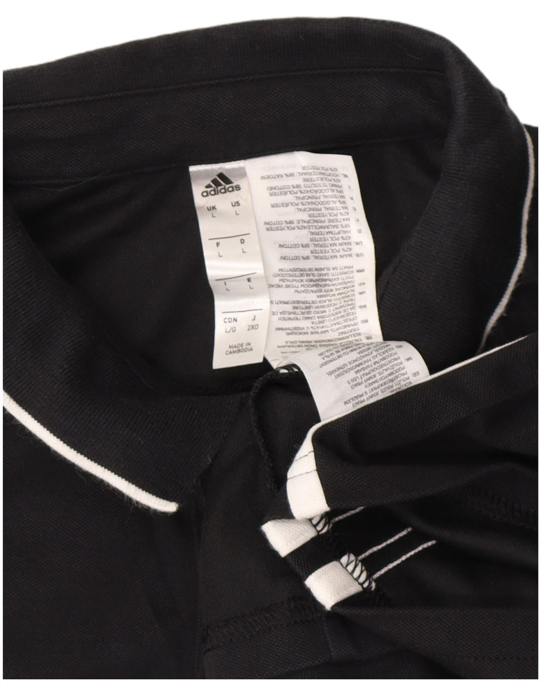 ADIDAS Herren Aeroready Poloshirt Große schwarze Baumwolle