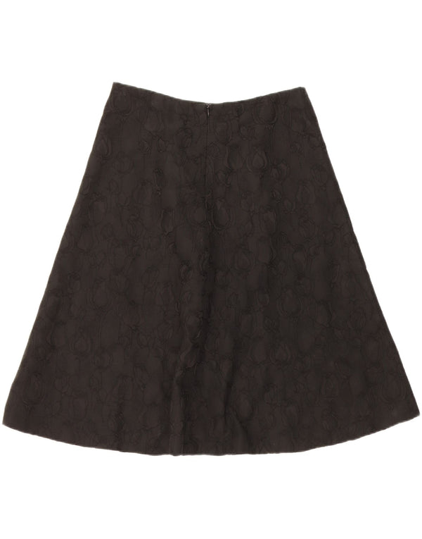 Intrend Damen A-Linienrock UK 12 Medium W30 Schwarz geblümt