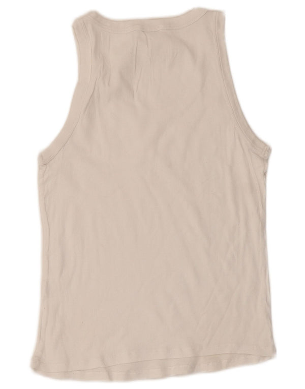 Zara Damen Weste Top UK 12 Medium Weiß