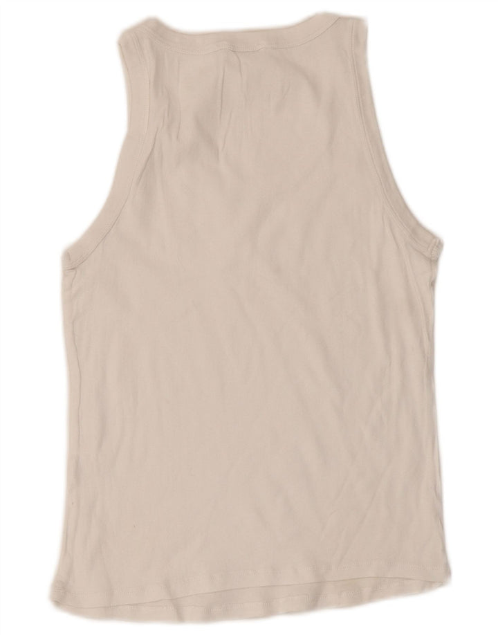 Zara Damen Weste Top UK 12 Medium Weiß