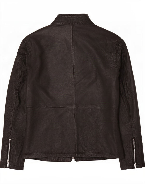 BARNEYS Herren Lederjacke UK 38 Medium Schwarz