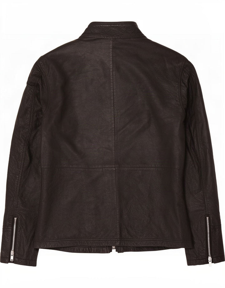 BARNEYS Herren Lederjacke UK 38 Medium Schwarz