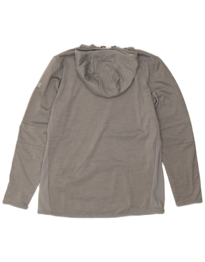 UNDER ARMOUR Mens Cold Gear Hoodie Jumper XL Grey Colourblock Polyester