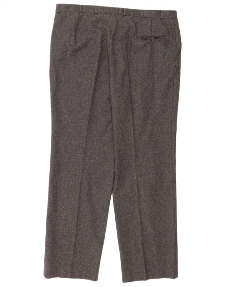 C&A Herren Canda Regular Freizeithose W40 L31 Graue Schurwolle