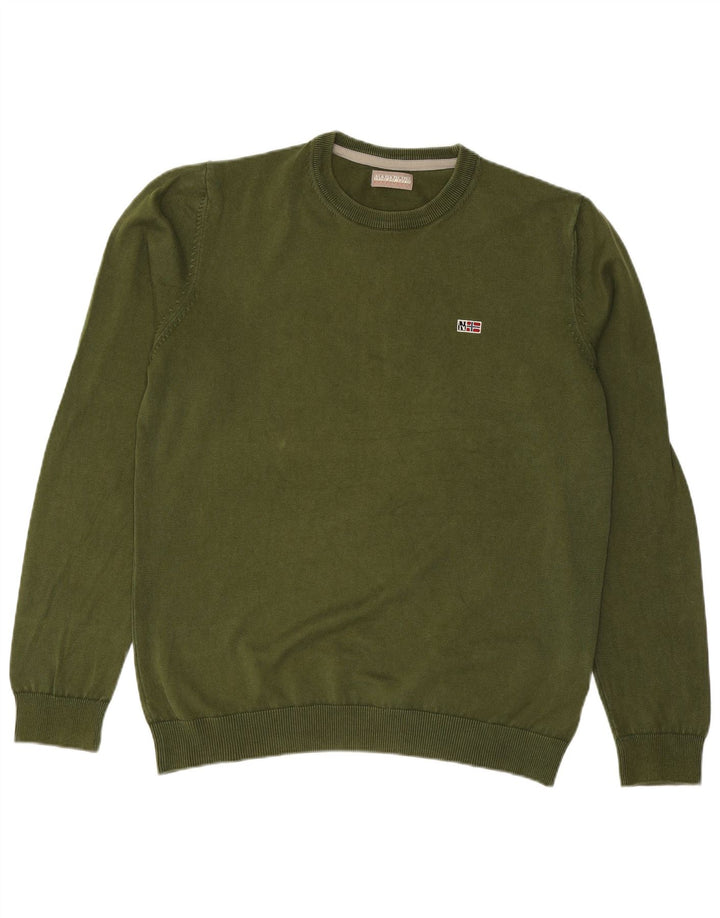 NAPAPIJRI Herren-Pullover mit Rundhalsausschnitt, Größe L, Khaki