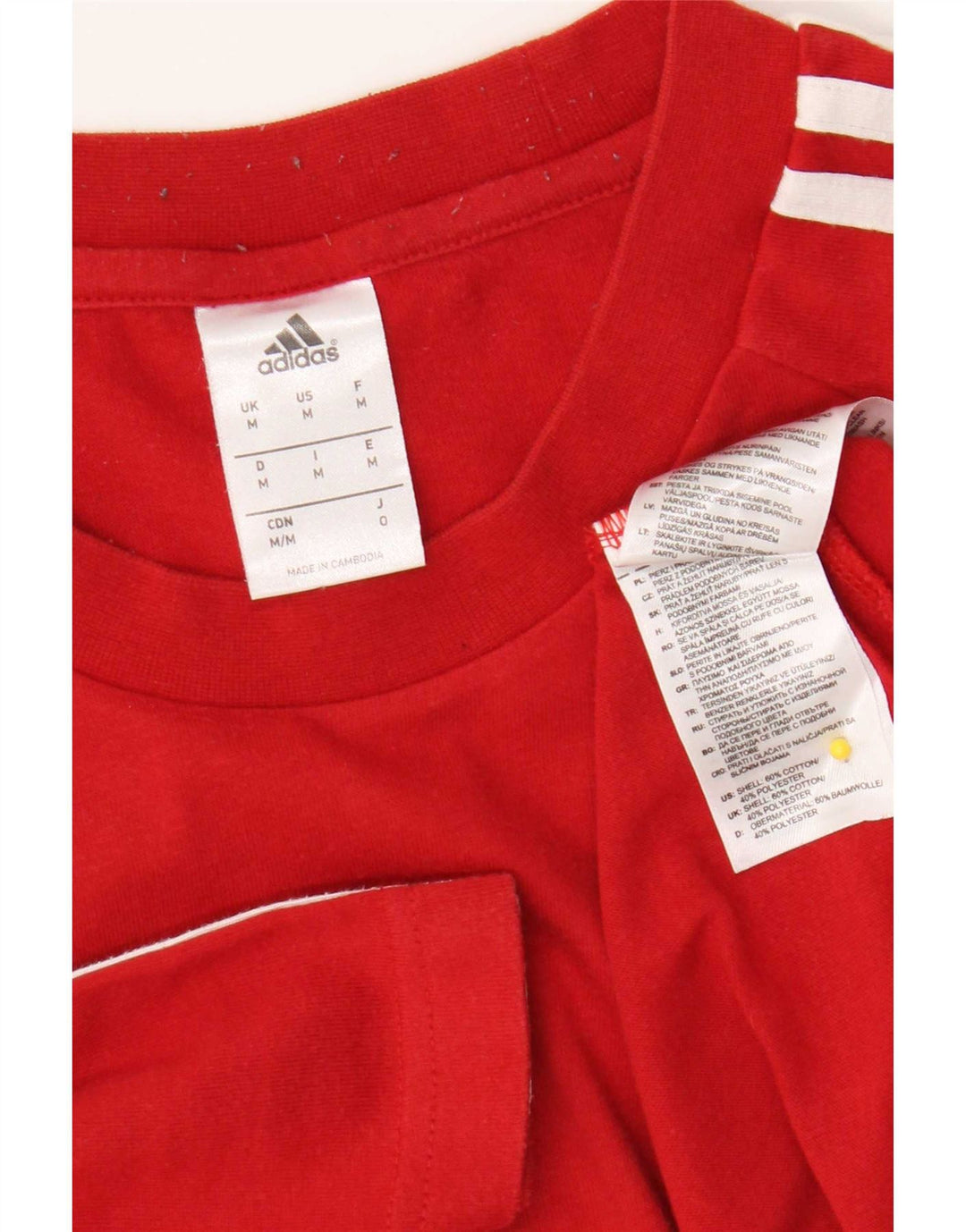 Adidas Herren Grafik-T-Shirt-Oberteil aus mittelroter Colourblock-Baumwolle