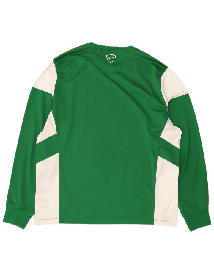 NIKE Herren Dri Fit Top Langarm XL Grün Colourblock Polyester