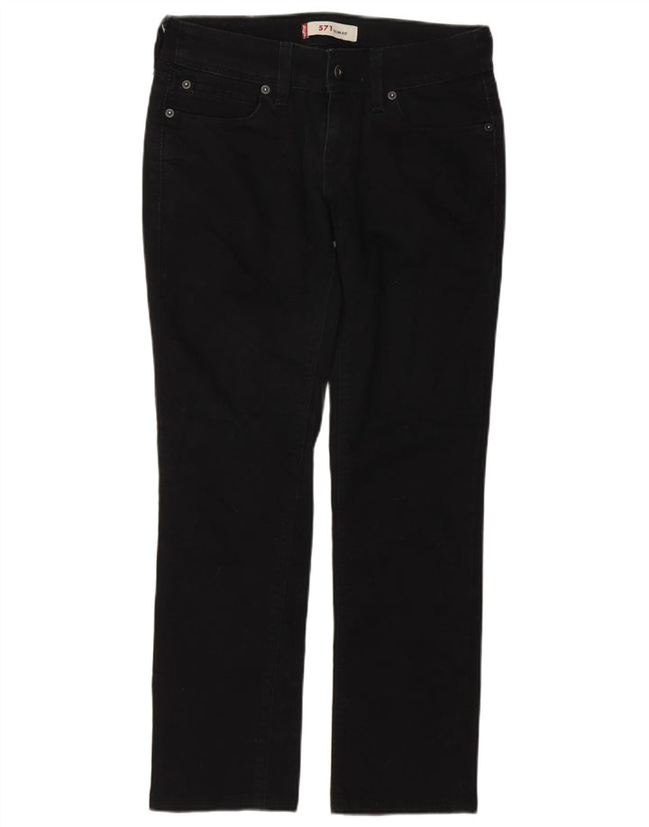 Levi's Damen 571 Slim Jeans W28 L27 Schwarz