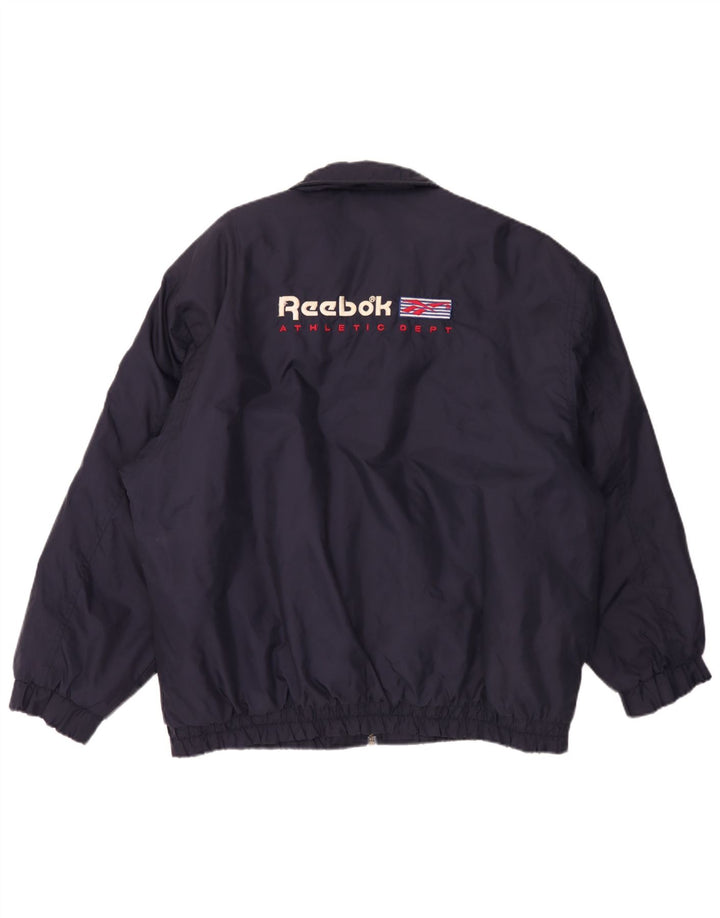 Reebok Herren Graphic Bomberjacke UK 42 XL Marineblaues Nylon