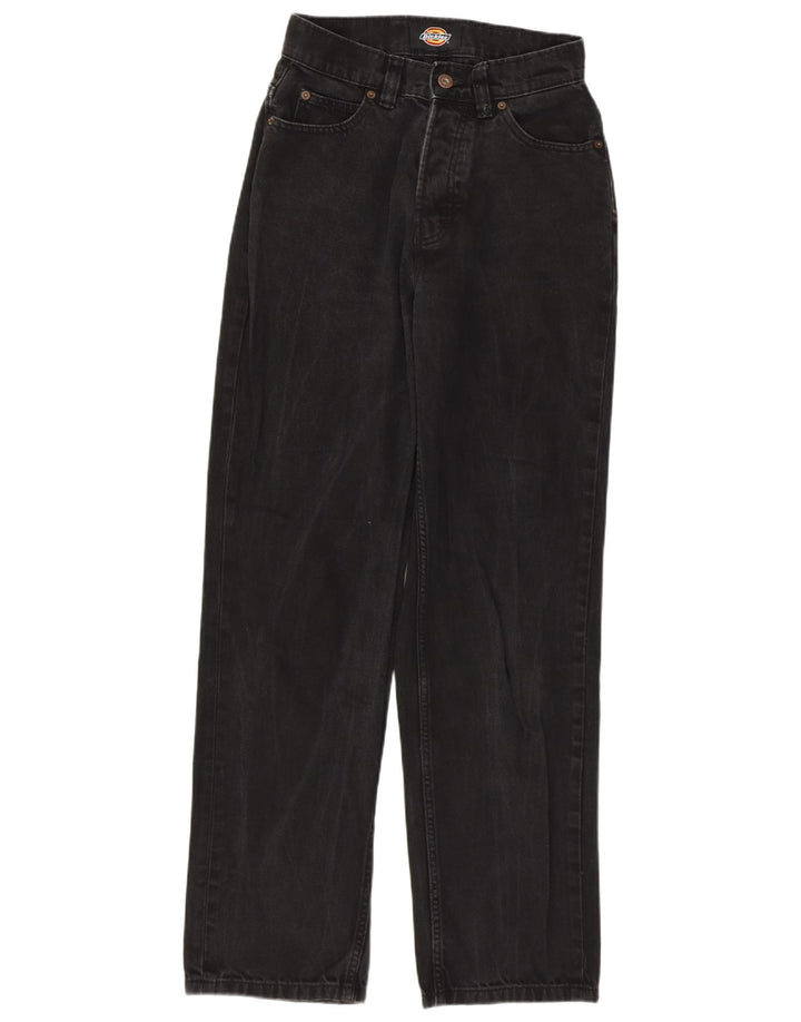 DICKIES Damen Straight Jeans W27 L30 Schwarze Baumwolle