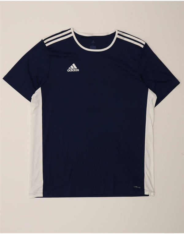Adidas Herren Climalite T-Shirt Top XL Marineblau Colourblock Polyester