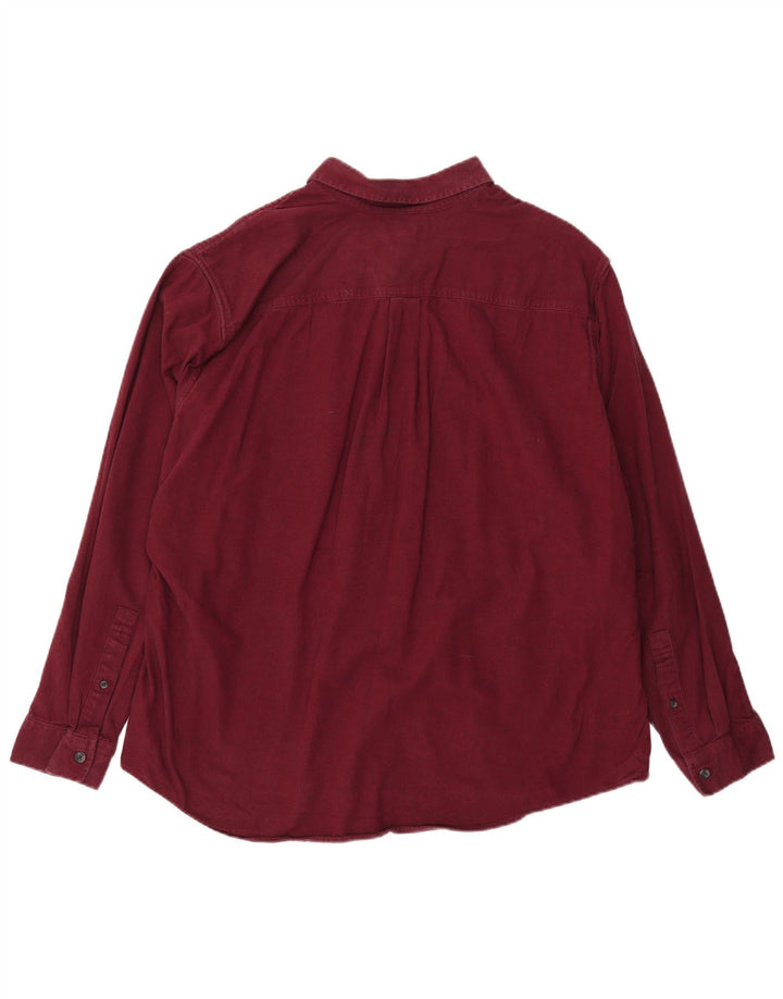 EDDIE BAUER Herren-Flanellhemd mit klassischer Passform, 2XL, Burgunderrot, Baumwolle